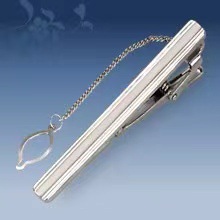 Picture of Metal tie clip men's suit chain 140 simple flower type business atmosphere with drill tie clip