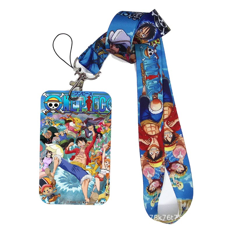 Japanese Anime One Piece Foreign Trade Work Id Card Bank Card Holder with Lanyard Exhibition Work Badge Name Tag Id Card