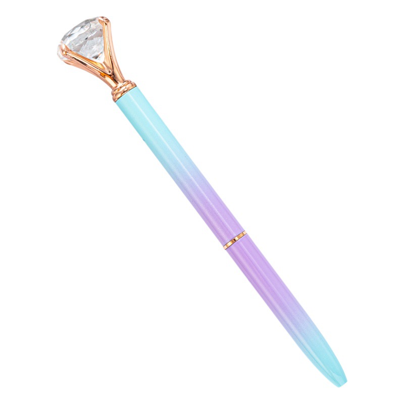 Large Diamond Ballpoint Pen Wholesale Office Stationery Gift Metal Diamond Crystal Pen Printing logo Gradient Diamond Pen