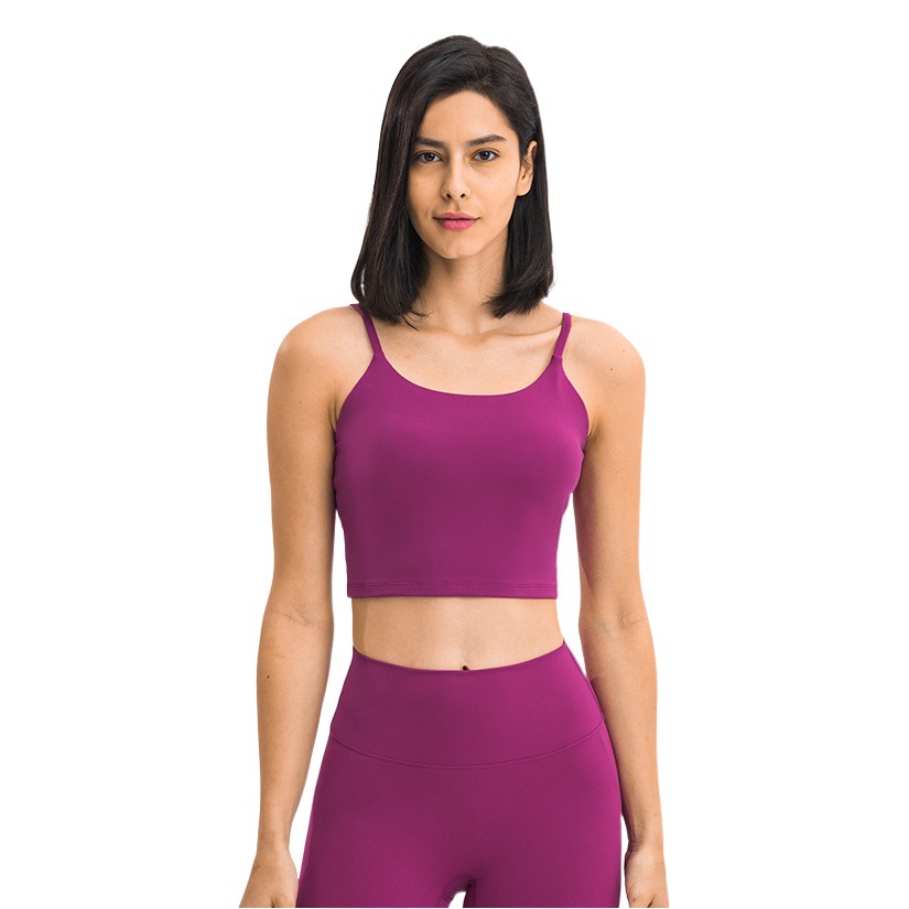 New Style Sexy Sling Sling Yoga Vest with Chest Pad Gather Beautiful Back Running Sports Fitness Underwear for Women C5238