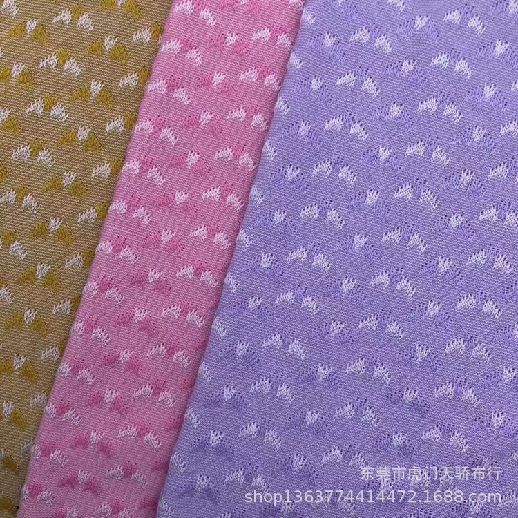 Spot supply Spring and Autumn New knitted TR yarn-dyed Jacquard knitted polyester cotton yarn-dyed casual clothing fabric