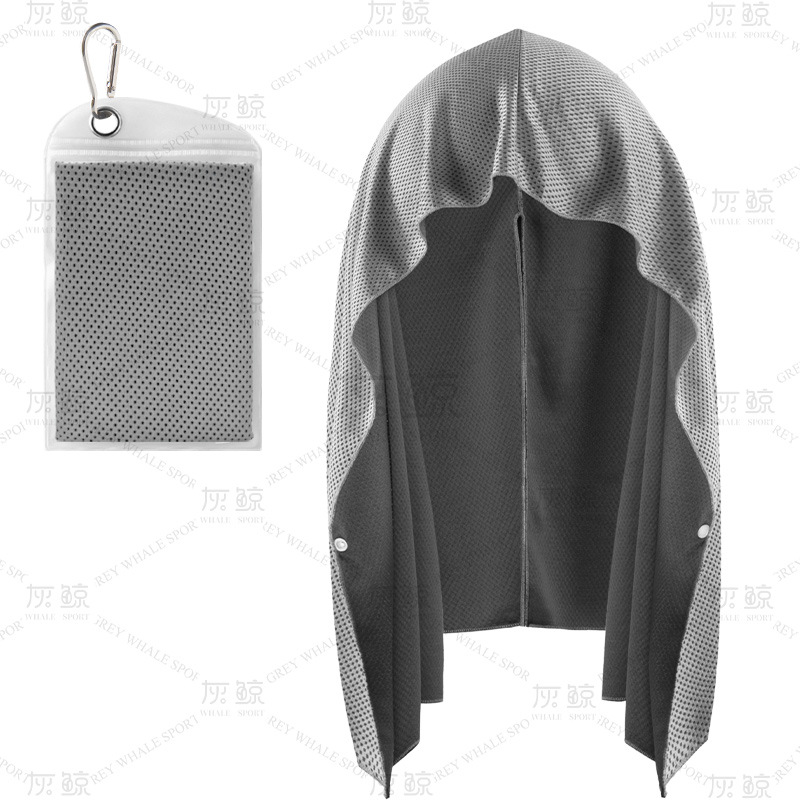 U-shaped cooling hoodie towel gym beach camping outdoor sun protection quick-dry sports cool towel bandana