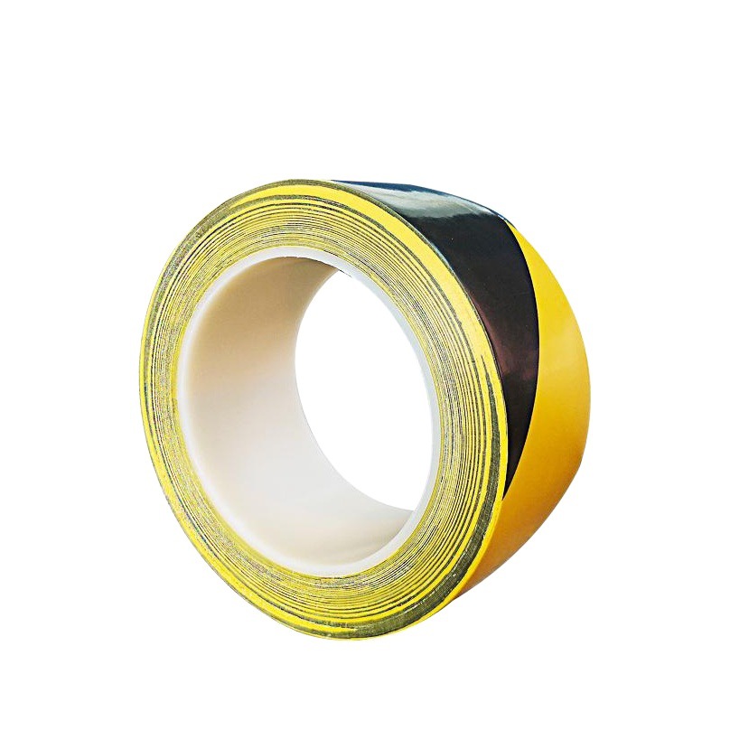 Factory PVC warning ring tape ground positioning workshop identification fire safety marking black and yellow zebra tape