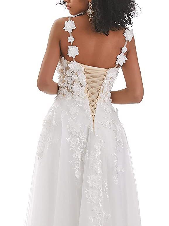 Picture of Foreign Trade Wedding Dress Sling Waist Slimming Lace Decal Perspective Light Wedding Dress Mori Travel Shot Cross-border Hot New Yarn