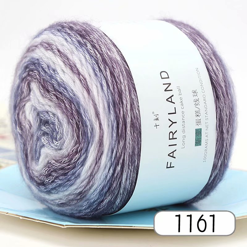 Picture of Cake wool segment dyeing gradient baby children's wool cotton rainbow thread handmade knitting shawl scarf sweater special offer