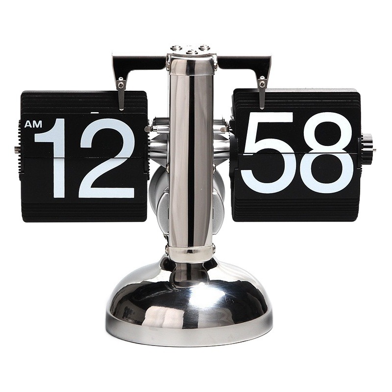 Factory cross-border European-style automatic page-turning clock retro simple home living room desk clock small balance mechanical page-turning clock