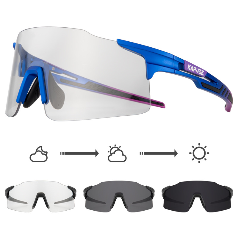 Picture of kapvoe color changing riding glasses myopia men and women running outdoor sports windproof goggles bicycle accessories