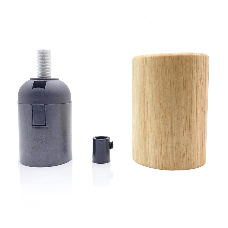 Picture of E27 Screw Solid Wood Lamp Holder Cafe Wood Chandelier Bedroom Restaurant Creative Wood Lamp Holder