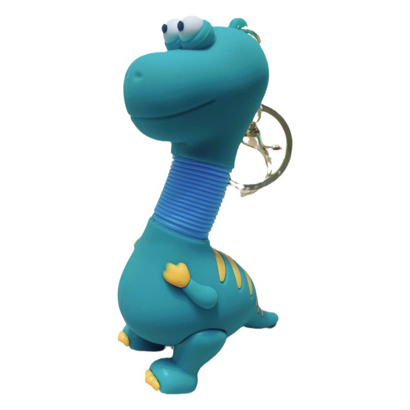 Creative Cartoon Retractable Little Dinosaur Horn Key Chain Doll Car Key Chain Pendant Bag Pendant Small Gift