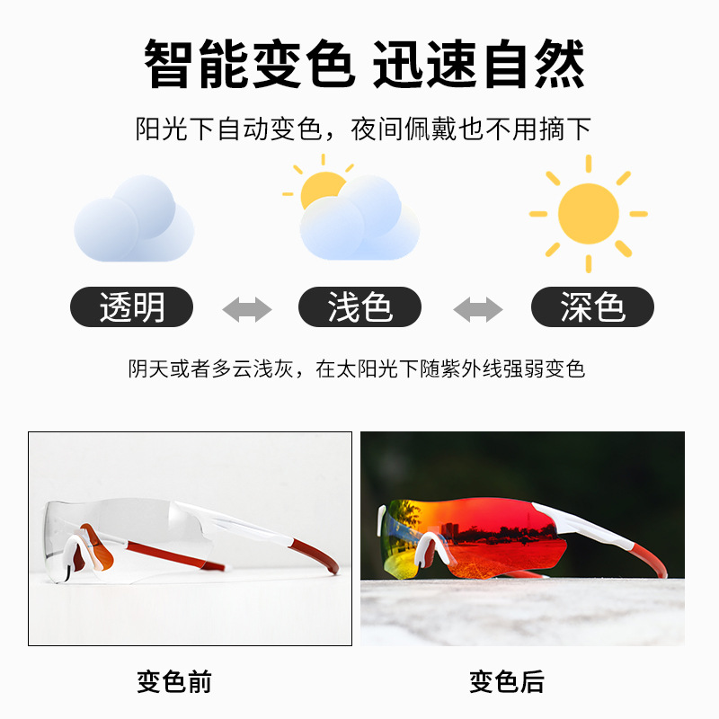 Picture of Cycling glasses day and night dual-use TR90 myopia outdoor sports eye protection marathon windproof glasses running glasses