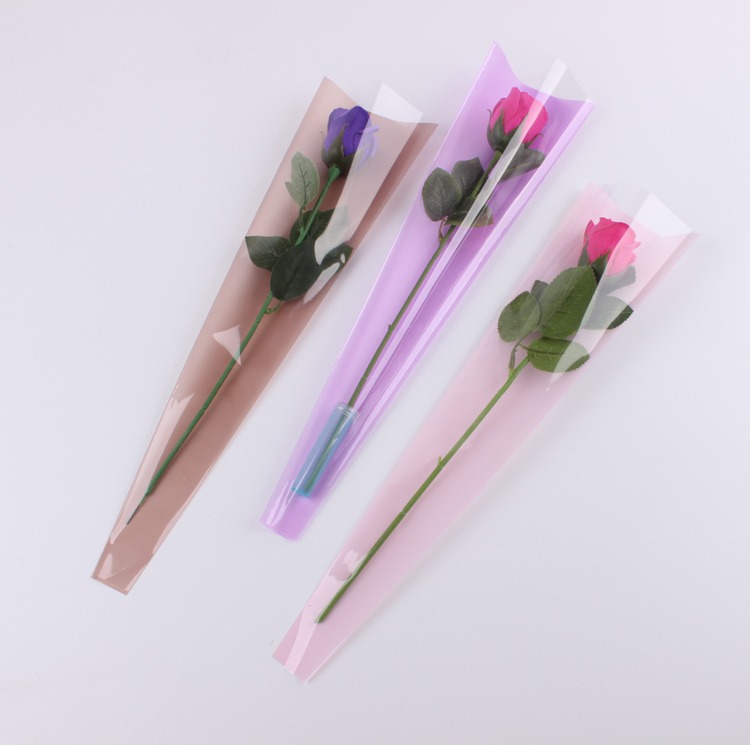 Frosted single rose flower bag carnation flower bag matte thickened rose packaging bag flowers floral materials wholesale