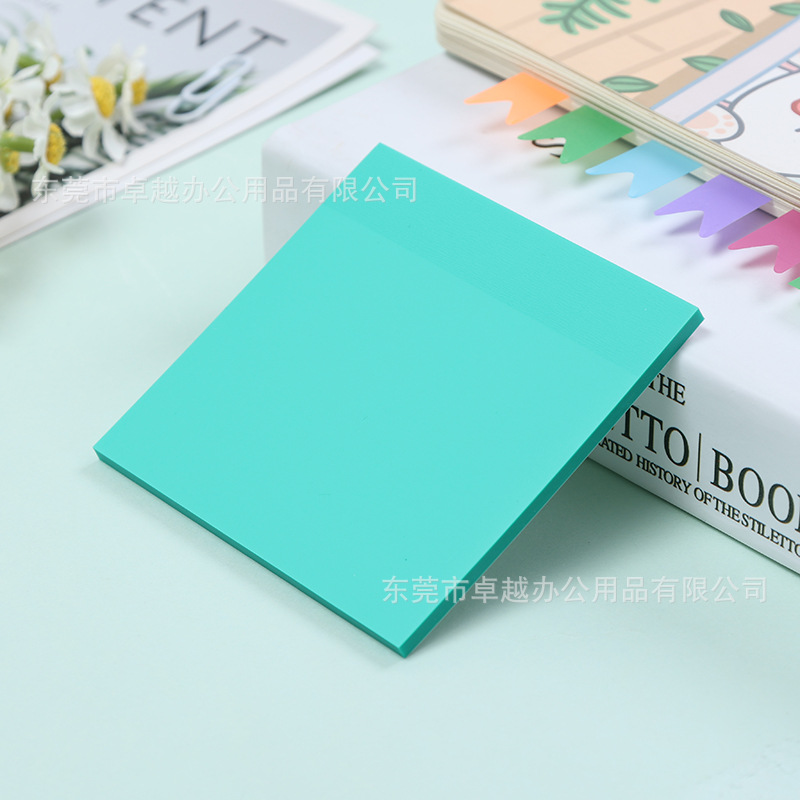 Picture of PET fluorescent notes for students to use key marks to write strong sticky plastic waterproof wrong topic transparent post-it notes