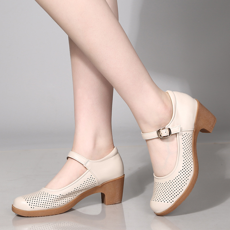 Picture of 2025 Thick Heel Dance Shoes Women's Shoes European and American sneaker Dance Shoes Soft Sole Square Dance Shoes Single Shoes Sandals High Heels
