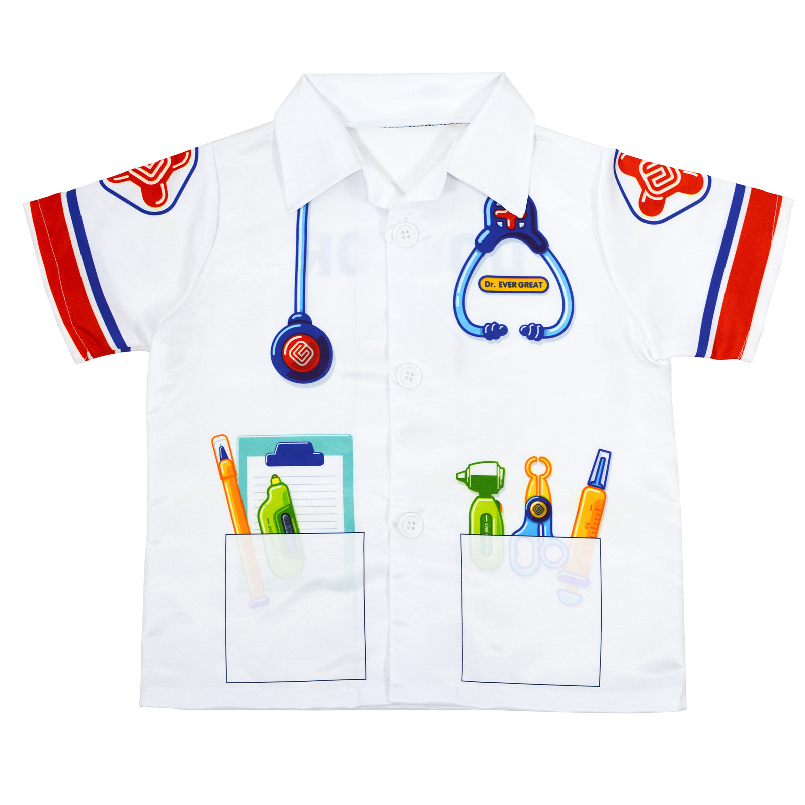 2024 New Cross-Border Role-Playing Kidsren's Doctor Uniform Police Costume Firefighter Uniform Printed Knitwear Export