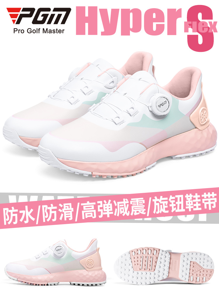 PGM Golf Shoes Women's Waterproof Shoes Knob Shoelace sneaker Anti-Slip Spikes Golf Shoes