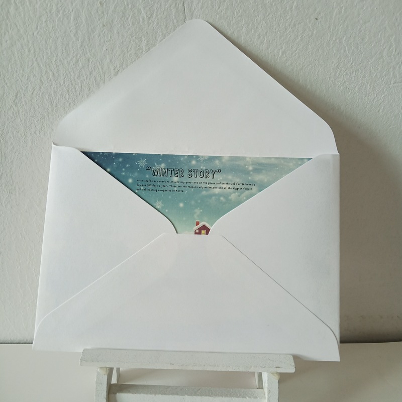 Picture of Factory spot envelope 16*11cm white envelope European envelope 120g white kraft paper greeting card envelope
