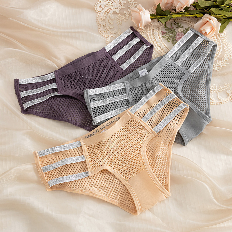 New Japanese Seamless Panties Mesh Hollow Sexy Brick Breathable Comfortable Seamless Cotton Panties Manufacturers