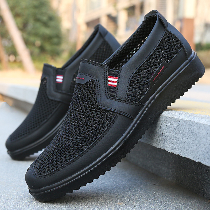 Cross-Border Foreign Trade Large Size Men's Shoes Summer Mesh New Men's Cloth Shoes Breathable Slip-On Casual Polyurethane Sandals