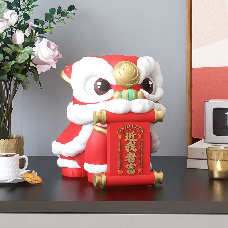 Picture of National Trend Lion Dance Ornaments Cashier Front Desk Festive Decorations Living Room Tv Cabinet Wine Cabinet Crafts Gifts