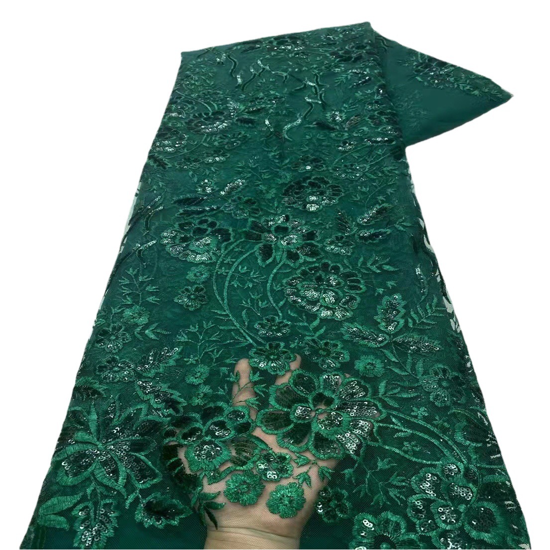 Wedding dress rope embroidered sequins embroidered lace fabric mesh three-dimensional lace cloth sequin lace JX1938