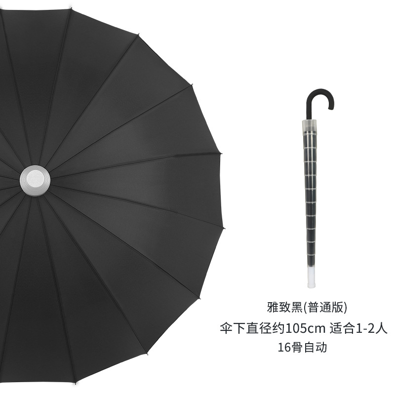 Picture of Large wholesale 16 bone automatic long handle umbrella sunshade sunscreen straight rod umbrella men's and women's dual-use umbrella customized advertising
