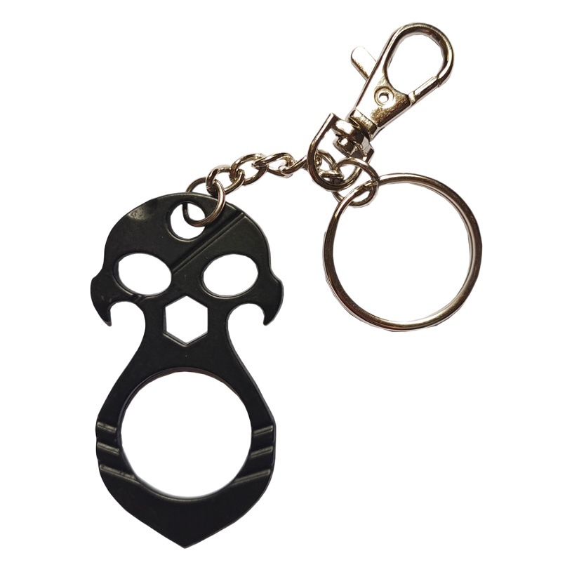 Skull second-generation multifunctional bottle opener keychain can opener outdoor self-defense broken window creative wrench foreign trade gifts
