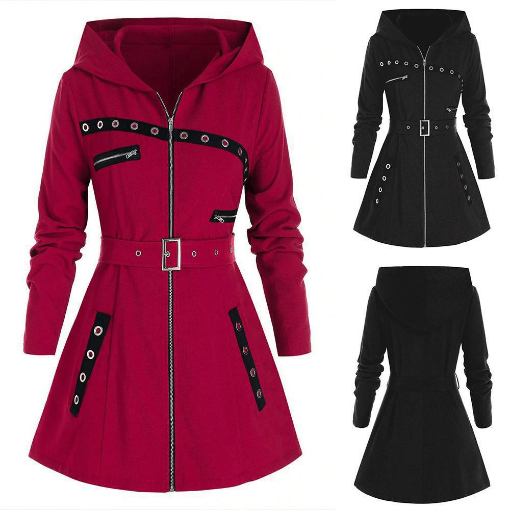 Picture of Elasticized Belt Design Original Coat Autumn and Winter Elegant European and American Fashion All-match Hooded Cross-border Explosion Long Sleeve Women's Style