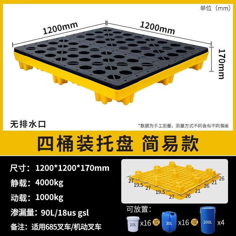 Picture of Laboratory Desktop Tray Hazardous Waste Anti-Leakage Tray Chemical Anti-Leakage Plastic Tray Oil Barrel Pad