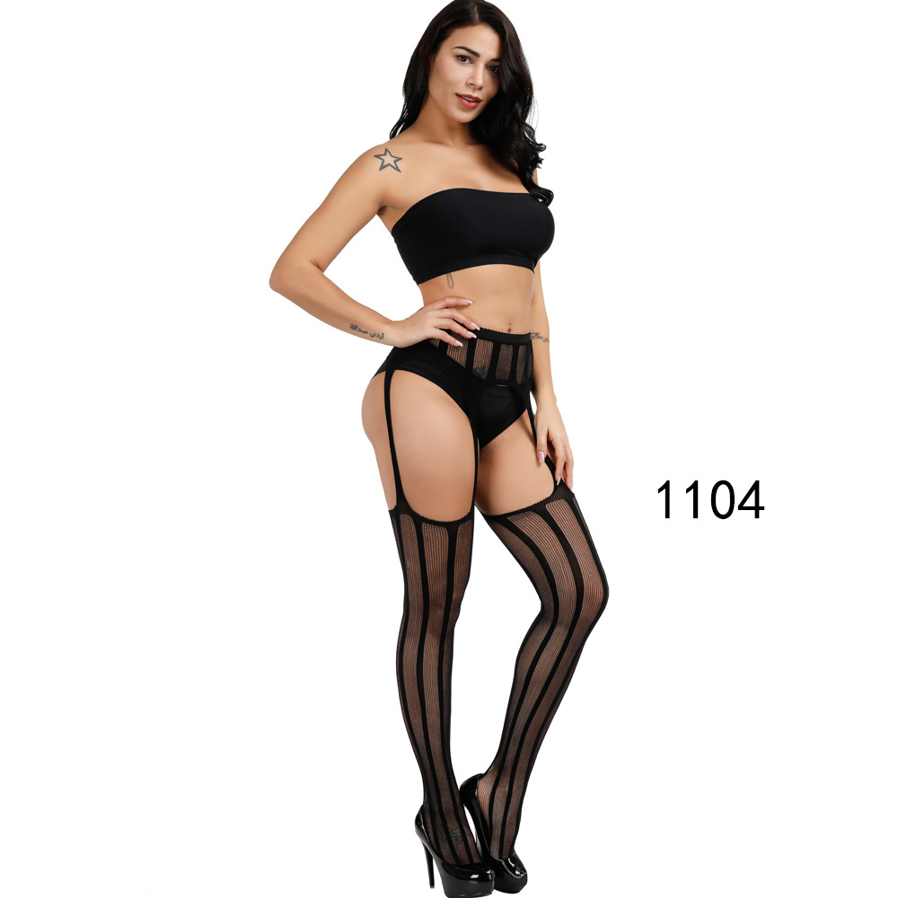 Picture of European and American Original Single Jacquard Garter Fishnet Stockings Sexy Pantyhose Sexy Stockings Summer Anti-Falling Fishnet Stockings Temptation