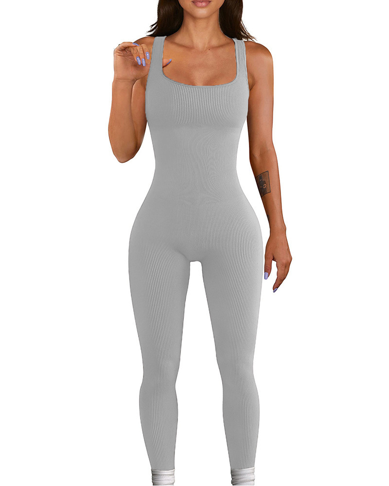 Picture of Amazon European and American Foreign Trade Women's Jumpsuit Autumn and Winter New Thread Square Collar Hip Slim Fit Sexy Jumpsuit