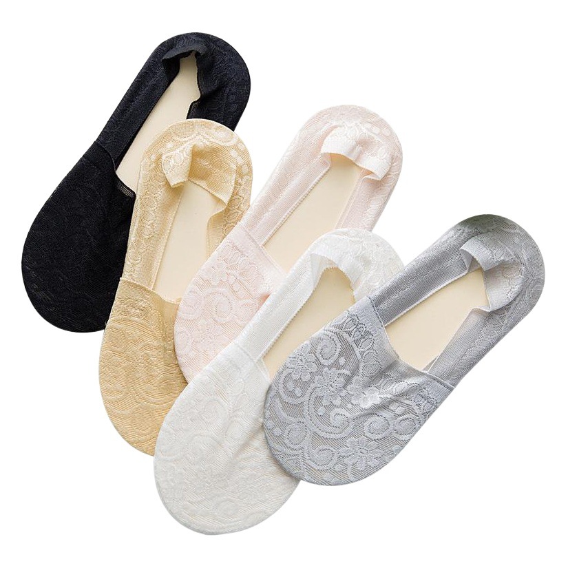 Spring summer autumn lace boat Socks thin cotton bottom silicone invisible socks low socks children wholesale stall socks