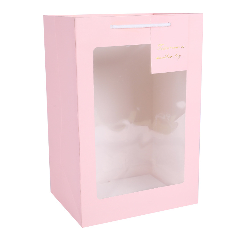 Picture of Transparent Gift Bag, Window Gift Bag, Souvenir Bag, Holiday Flower Packaging Bag, Bouquet Handbag, Gift Box