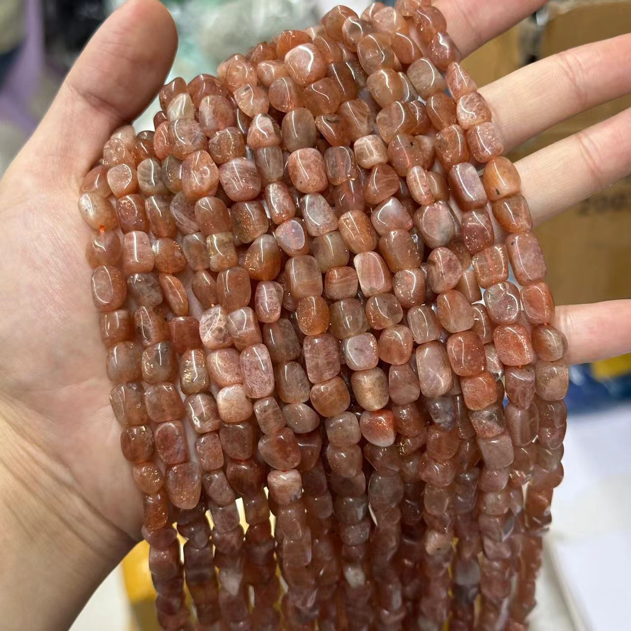 Picture of 8*10mm natural raw stone with loose beads semi-finished beads manufacturers spot wholesale jewelry accessories cross-border foreign trade