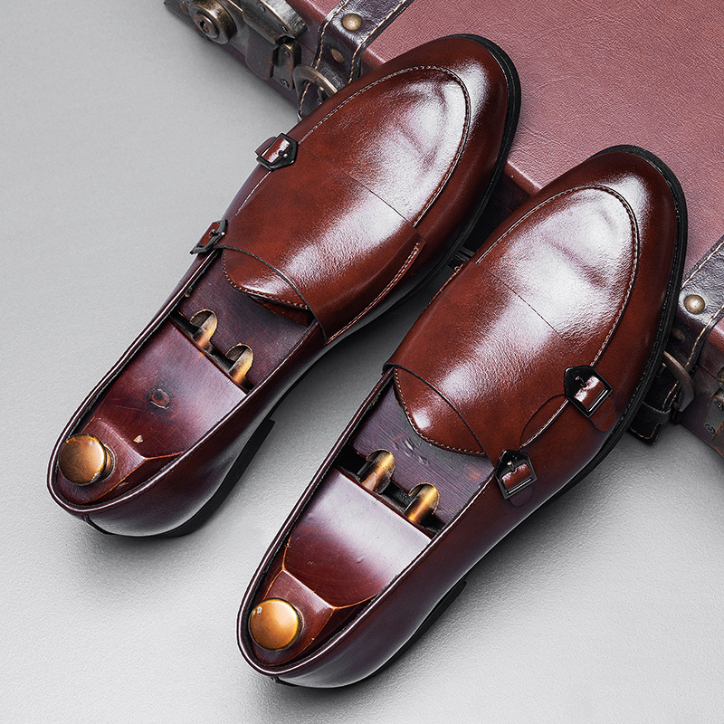 Cheap Foreign Trade British Legs Business Casual Leather Shoes Men's plus size Men's Slip-on Loafers Trendy Shoes
