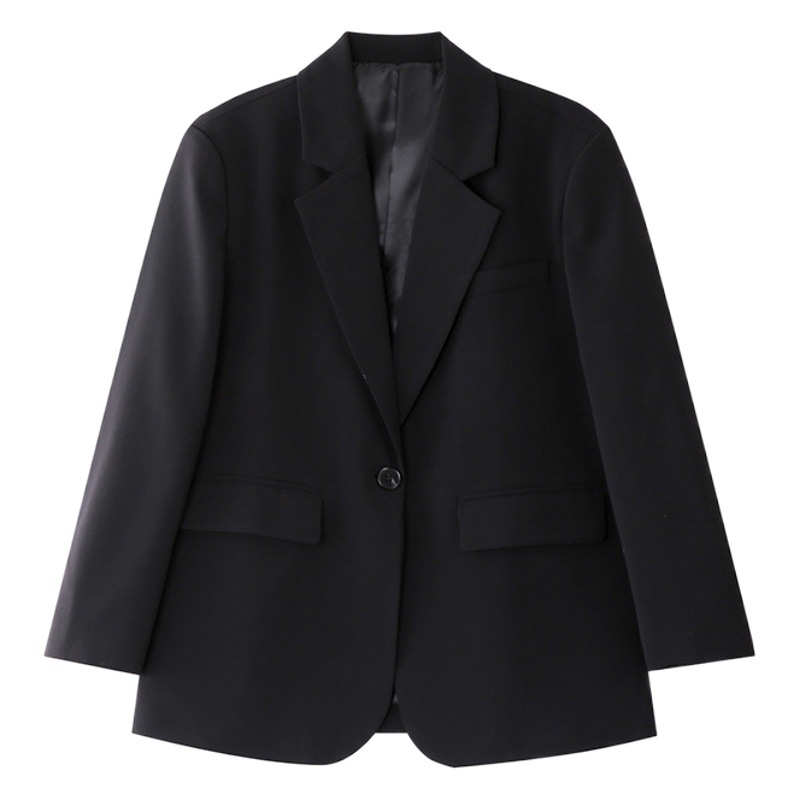 High-End Black Elegant Suit Jacket for Women Spring and Autum 2025 New Small Casual Loose Korean Style Suit