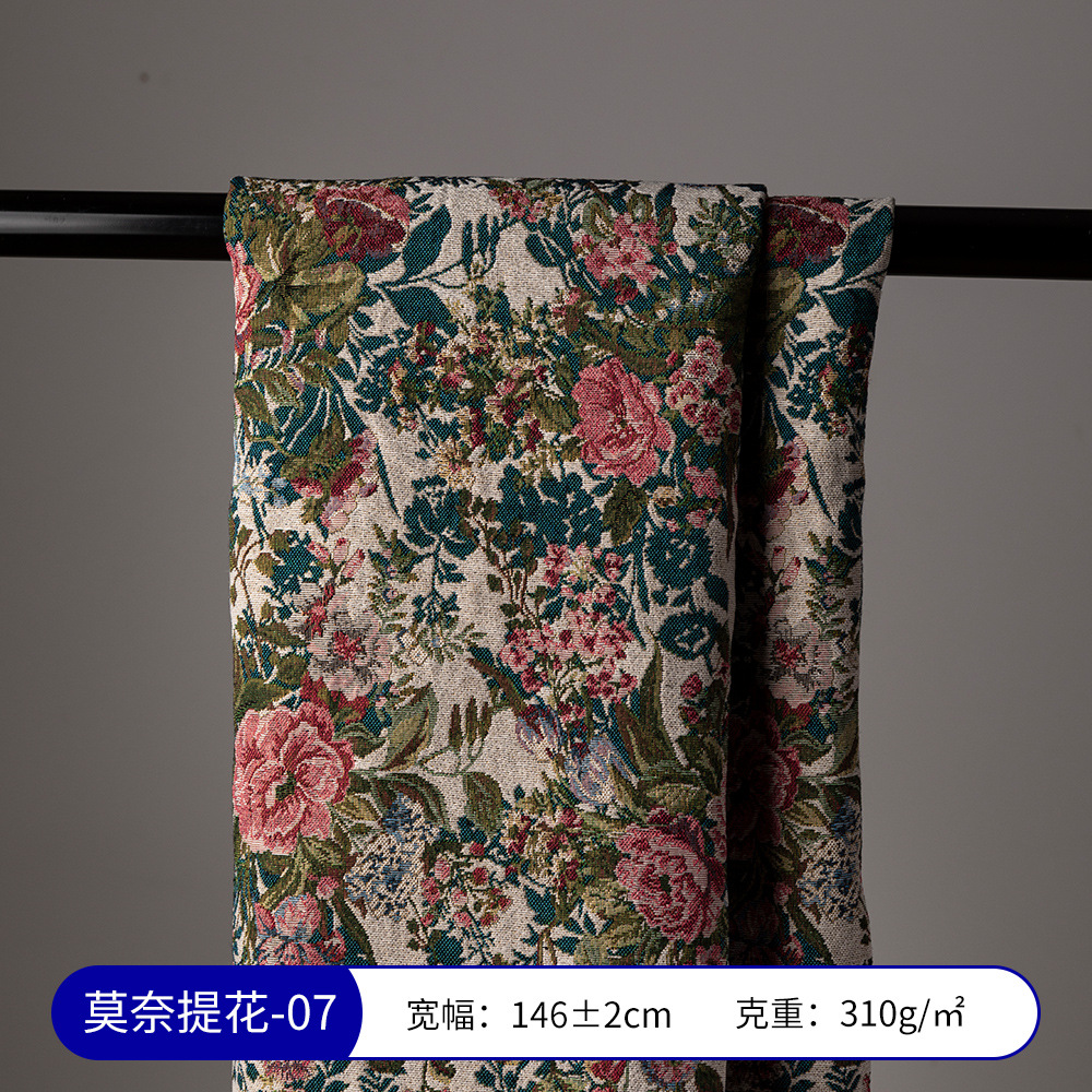 Picture of Monet Oil Painting Jacquard Fabric Handmade DIY Tablecloth Pillow Bag Skirt Clothing Designer Fabric Sofa Fabric