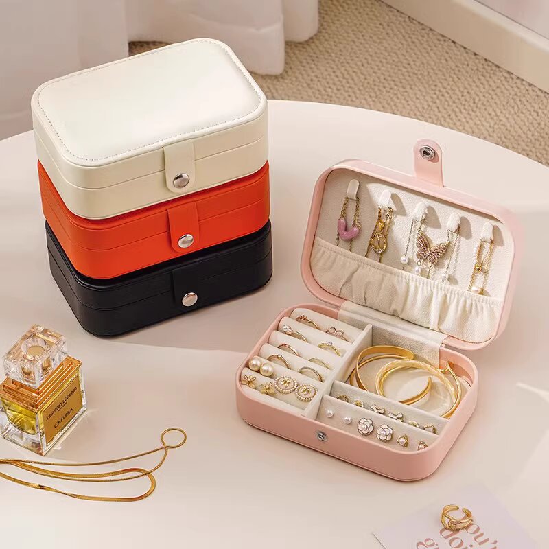 Picture of Portable jewelry storage box travel compact high-end exquisite large capacity earrings ring necklace antioxidant jewelry box