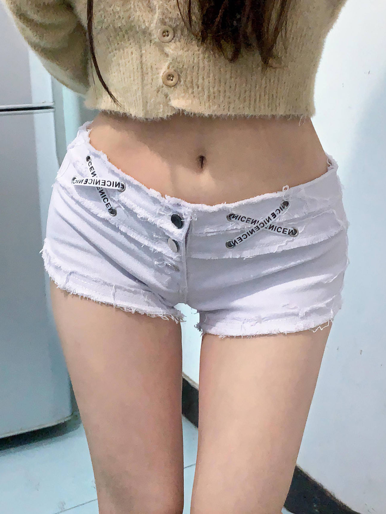 New American Style Spice Girls Sexy Low-waisted Women's Summer Breasted Denim Shorts Y2K Style Slim-fit Slimming Hip Hot Pants