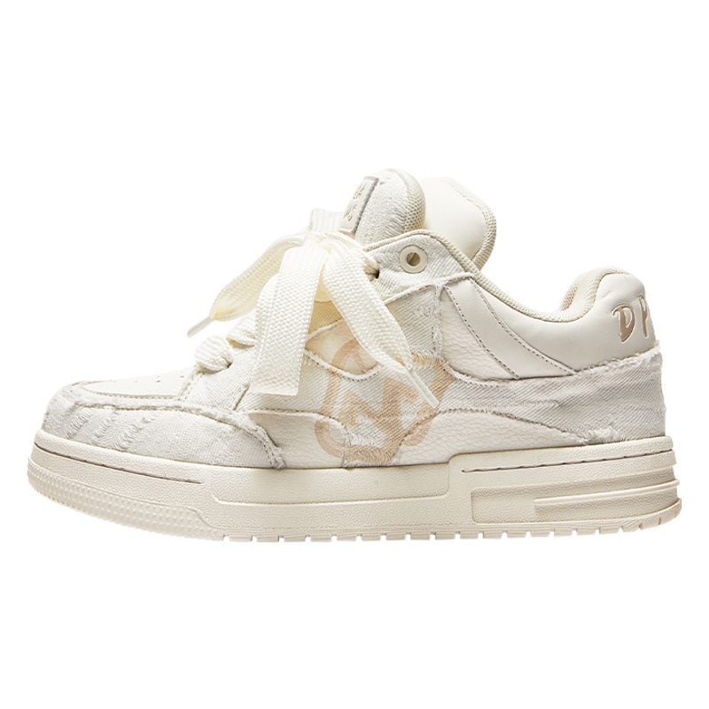 Guangzhou Shoes Subvert Aesthetics with Double Tongue Design, Chinese Style Men's Shoes, Trendy Sneakers, Loafers, Unisex White Shoes