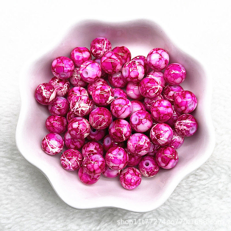 Picture of In stock two-color round beads glass beads loose beads handmade diy bracelet accessories wholesale necklace jewelry beaded material