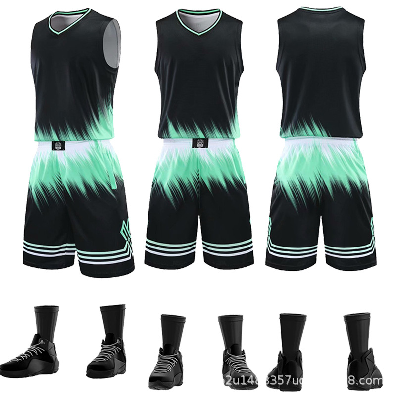 Picture of Children's Adult Camouflage Basketball Suit Spring and Summer Training Competition Team Uniform Outdoor Sports Breathable Jersey Printable