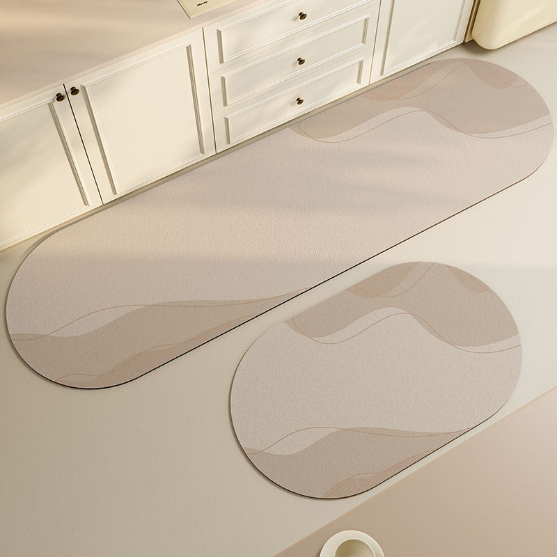 Picture of Japanese Style Line Diatom Mud Water Absorbing Oil Kitchen Mat Light Luxury Bathroom Non-Slip Floor Mat Bathroom Quick-Dry Door Mat