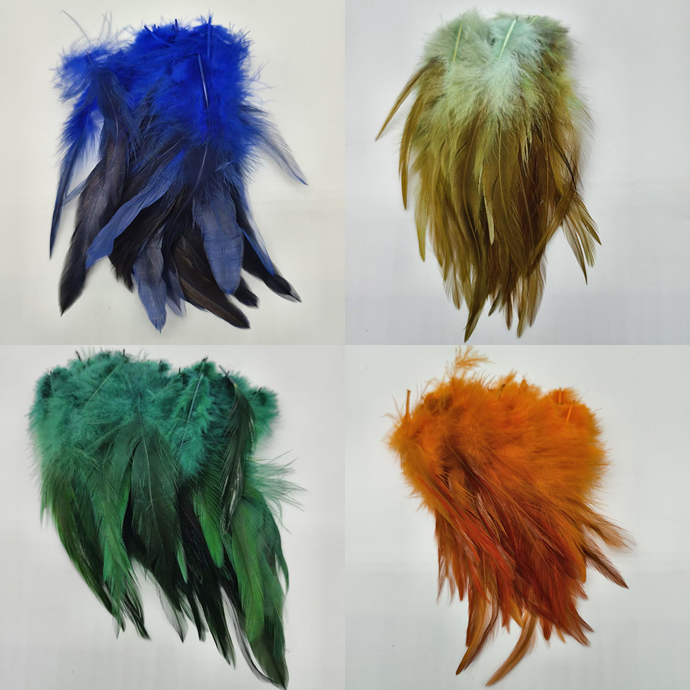 Beautiful Feather Wholesale Pointed Feather Color Chicken Feather Red Pointed Dream Catcher Handmade Crafts Earrings Garment Accessories