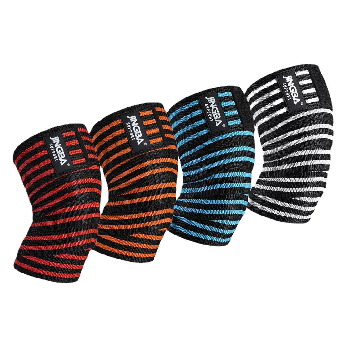 Jingba Strap Knee Pads Squat Weightlifting Pressurized Anti-Slip Protective Gear Outdoor Sports Fitness Protection Spot Wholesale