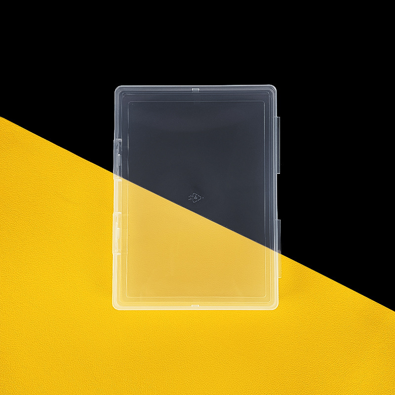 Picture of 1.7 high transparent plastic full empty box with lid sticker card organizing box electronic product model accessories storage box
