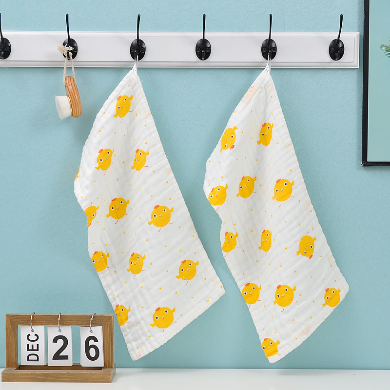 Picture of 6-Layer Seersucker Small Square Towel Kidsren's Towel Pure Cotton Type a Cotton High-Density Saliva Towel Kindergarten Small Towel Pure Cotton