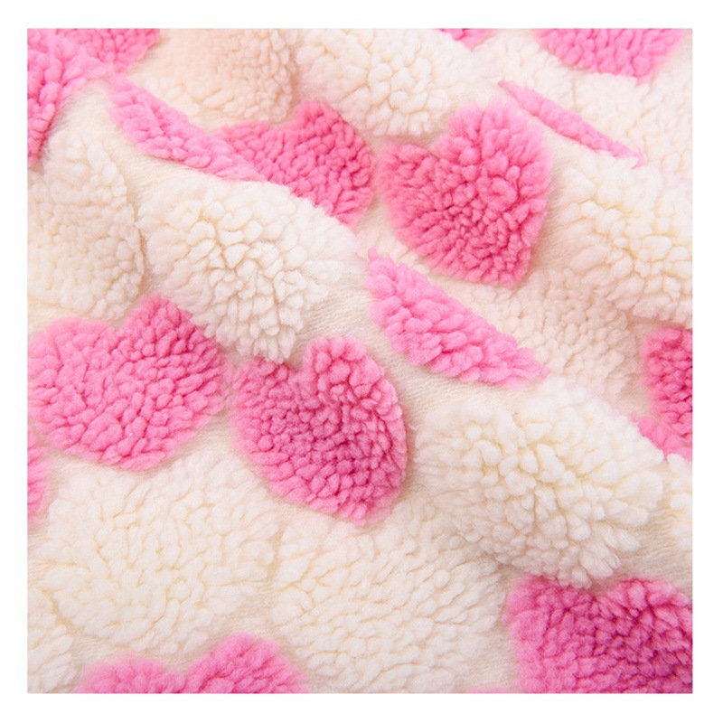350g heart-shaped granular fleece three-dimensional jacquard lambswool fabric lambswool plush coat warm autumn and winter fabric