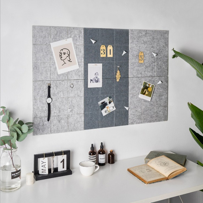 Manufacturers send sound insulation board felt message board self-adhesive Jiugongge message board background photo wall sound-absorbing board