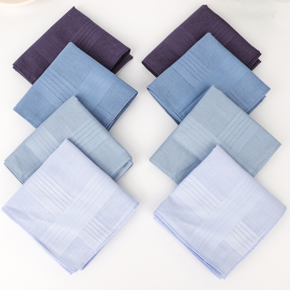 Plain Cotton Men's Handkerchief Solid Color Satin Pocket Towel Tea Towel suit Vintage Handkerchief Amazon Cross Border