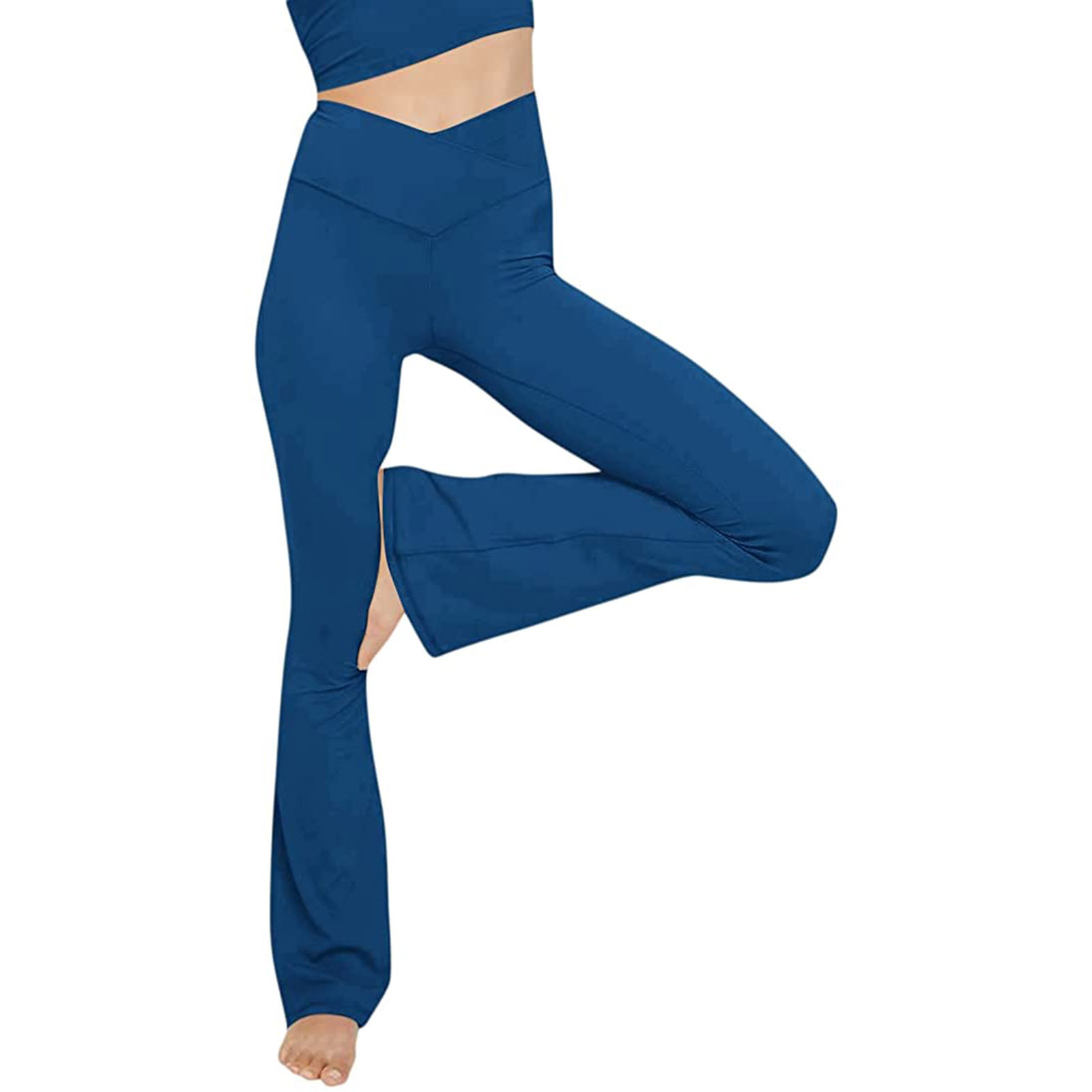 Picture of Amazon Cross-border New Women's High Waist V-shaped Cross Leisure Sports Fitness Horn Yoga Pants XY840 Plain